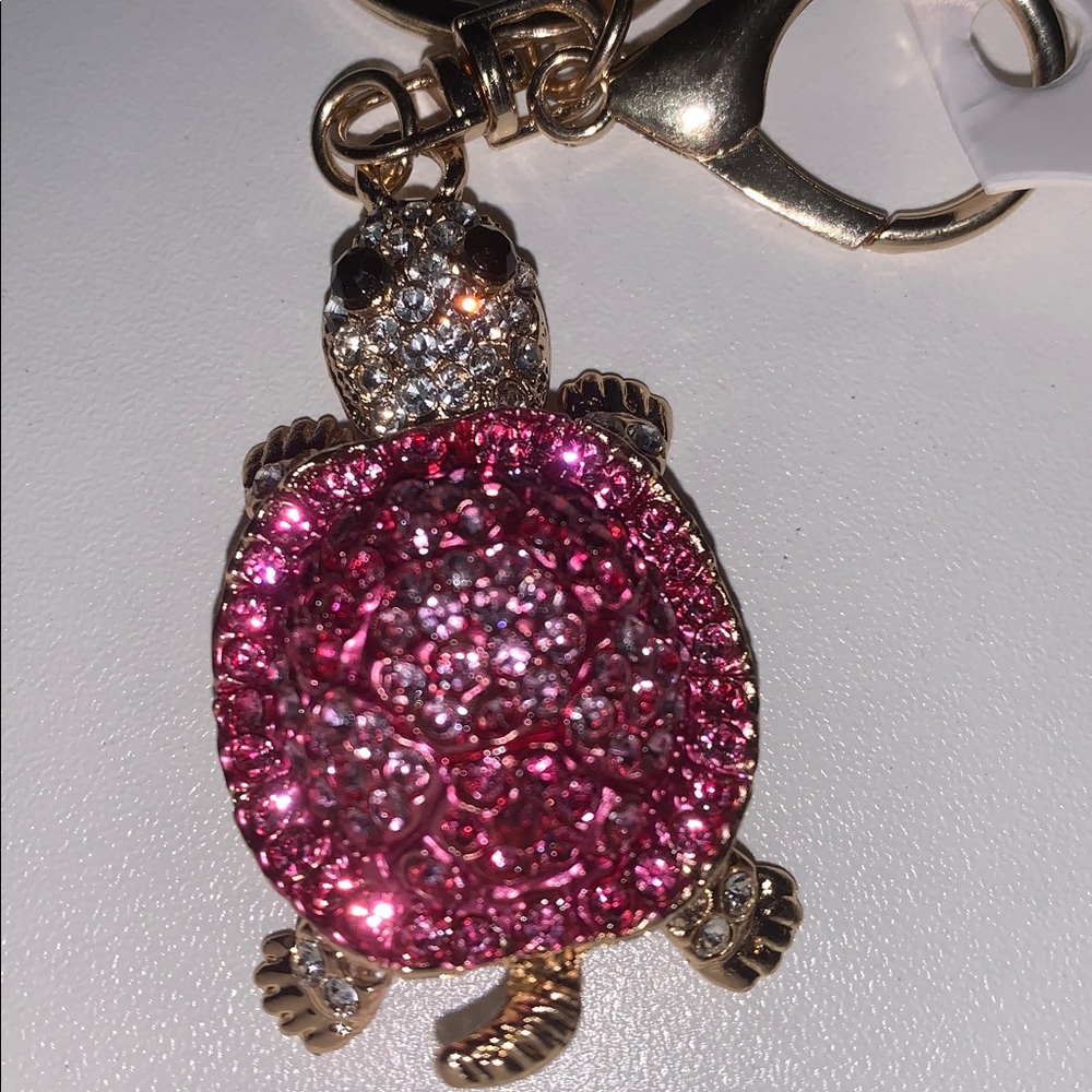 Crystal turtle purse/bag charm keychain